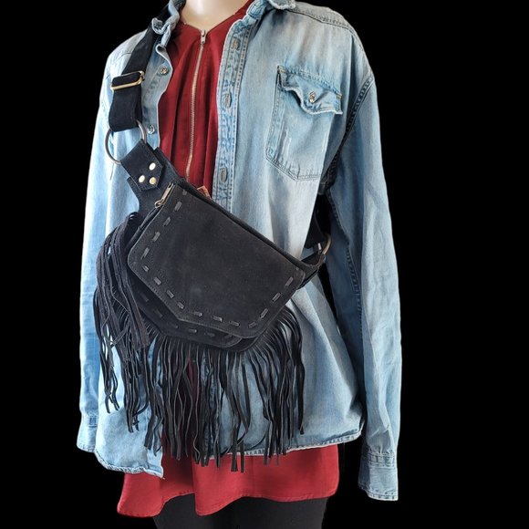 2025 Festival Cow Girl  Pocket Belt | Hip bag with Fringe - Picture 1 of 13